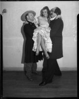 Three performers pose for La Boheme at the Shrine Auditorium, Los Angeles, 1935