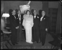 Socialites attend benefit performance of La Boheme at the Shrine Auditorium, Los Angeles, 1935