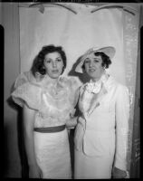 Loretta Ennis and Margaret Howden pose at a Miss America event, Los Angeles, 1935