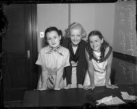 Actresses Judith Vosselli, Dorothy Short and Charlotte Treadway, Hollywood,  1936 - UCLA Library Digital Collections