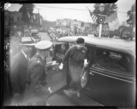 Eleanor Roosevelt at Central Station during her visit to Los Angeles, October 1, 1935