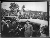 President Franklin D. Roosevelt arrives at Central Station in Los Angeles, October 1, 1935