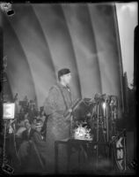 Eleanor Roosevelt speaks at the Hollywood Bowl, October 1, 1935