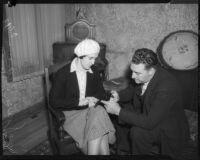 Policewoman Jean Peirce with Detective Lt. Leroy Sanderson, Los Angeles, circa December 1935