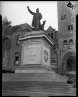 Statue of Stephen M. White in Downtown Los Angeles, circa 1935