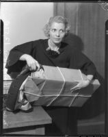 Margaret Hampton with "Booster Box", circa 1935