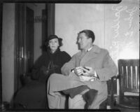 Actress ZaSu Pitts and husband John E. Woodall, circa 1935