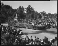 "Pilgrim Days" float at Tournament of Roses Parade, Pasadena, California, 1936