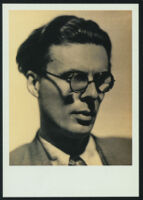 Postcard of Aldous Huxley as a young man with glasses [descriptive]