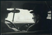 Aldous Huxley in car in Bethlehem, PA [descriptive]