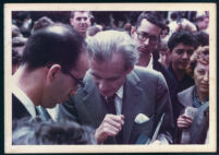 Aldous Huxley in a crowd at UC Berkeley (2) [descriptive]