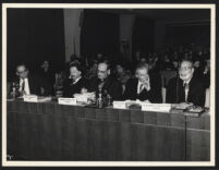 Aldous Huxley at the Food and Agriculture Organization of the United Nations Conference, Rome, 1963