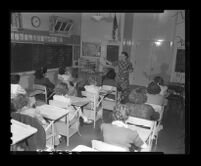 Pacific Colony mental hospital schoolroom, 1950.