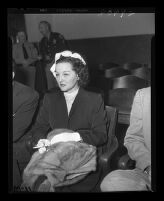 Olivia Shorter at the Monahan murder trial, Los Angeles, 1953