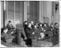 Jury for Los Angeles District Attorney Buron Fitts 1936 perjury trial, circa January 16, 1936.