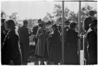 Spectators between races on opening day of Santa Anita's fourth horse racing season, Arcadia, December 25, 1937