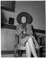 Mrs. Mary Dell Eaton sitting in a chair and laughing, Los Angeles