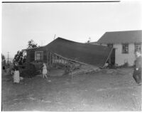Home damaged by a fireworks explosion at the Golden State Fireworks and Display Co. at Redondo Beach, February 1940