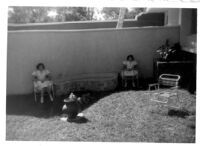The Guardia daughters in the backyard