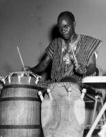 Robert Ayitee with drums at the Institute of Ethn