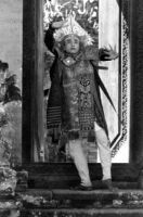 A male Balinese baris dancer in costume