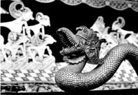 Close-up of a sculptured serpent/dragon called Niyaga