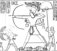 Military Standard Held Over Ramesses III