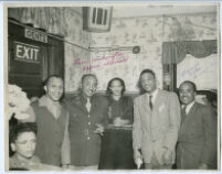 Jim Goodrich (?), Leon Washington, Eddie Heywood, and Louie Cole, Los Angeles, 1940s