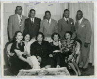 Bessie Gant and her husband, Forrest Gant, the Hills, and 6 others, Los Angeles, 1940s