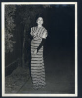 Ethel (Sissle) Gordon posing outside, Los Angeles, 1940s (2nd copy?)