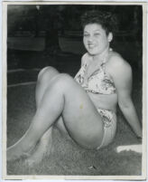 Sue Jackson in a bathing suit, Los Angeles, 1940s