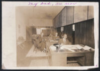 Walter L. Gordon, Sr., and E. J. Porter in Gordon's real estate office, 1920s