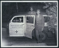 Ethel (Sissle) Gordon driving a Red Cross wagon, Los Angeles, 1940s