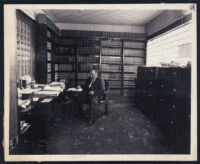 Research attorney in the Walter L. Gordon, Jr. office library, 1940s