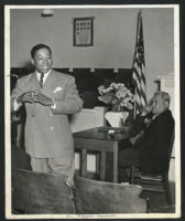 Pastor Clayton D. Russell with an unidentified man, Los Angeles, 1940s