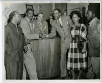 Mantan Moreland, Bill Watkins, and Louis (Louie) Jordan, Los Angeles, 1940s