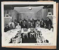 Newspaper gathering, Los Angeles 1940s