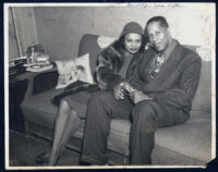 Eddie Burbridge with an unidentified African American woman, Los Angeles, 1940s