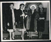 Muriel Andrade and three unidentified women, Los Angeles, 1940s
