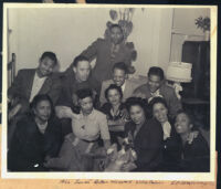 Arthur Houston, Herman Spurlock and others at a party, Los Angeles, 1940s