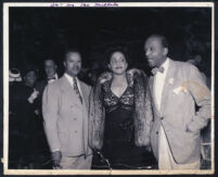 Dr. and Mrs. McMillan and tenor Ivan Browning at the Last Word, Los Angeles, 1940s