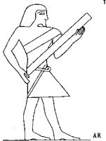 Priest Holding Unrolled Papyrus Scroll