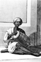 Photo of an engraving of an Indian playing pakhava