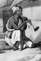 Photo of an engraving: Indian playing sanai or shahnai