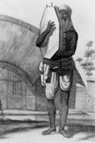 Photo of an engraving of an Indian playing jhanj