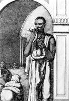 Photo of an engraving of an Indian playing tumbi or pungi