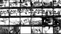 Proof sheet of pictures from a visit to UCLA of Balinese musicians and dancers