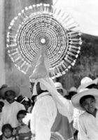 Male dancer performing a traditional Mexican dance, 'Quetzales'