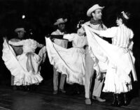 Three pairs of dancers perform at the UCLA Mexican music ensemble spring concert - Ballet Folclórico of the University of Guadalajara's Escuela de Artes Plásticas