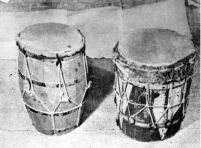 Photo of two single headed barrel drums